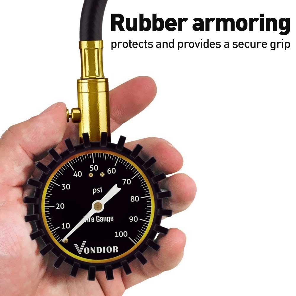 Tire Gauge (0100 PSI) Heavy Duty Tire Pressure Gauge. Certified ANSI