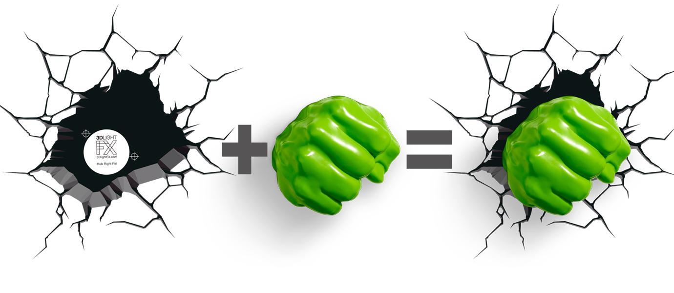 Marvel Hulk Fist 3D Wall Light Toys & Games