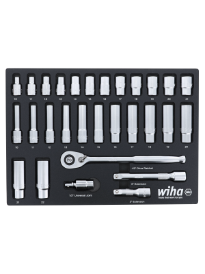 Standard Metric: 10, 11, 12, 13, 14, 15, 16, 17, 18, 19, 20, 21mm; Deep Metric: 10, 11, 12, 13, 14,