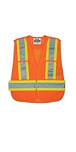 safety vest, orange vest, hi-vis vest