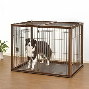 犬用サークル　屋根付きサークル　ペットサークル 犬用ケージ 木製サークル120 木製ペットサークル 120-90屋根面 | リッチェル公式ウェブショップ