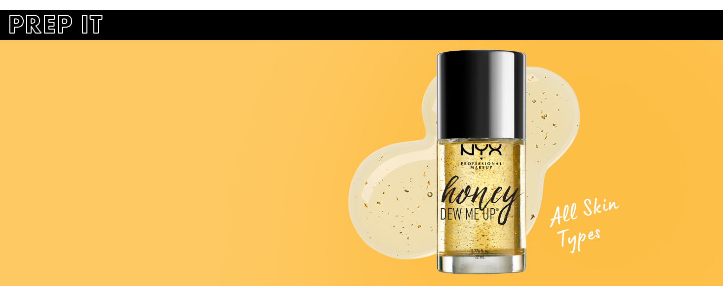 nyx professional makeup dewy finish setting spray face primer honey dew me up hydrating honey