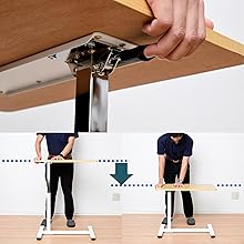 山善　昇降式 サイドテーブル 高さ60-95㎝ KUT-7040(WL/BK) Amazon.co.jp: [山善] 昇降式 サイドテーブル 高さ60-95㎝ 4cmの