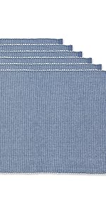 Placemats, Woven placemats sets, set of 6 woven blue placemats, farmhouse placemats, 