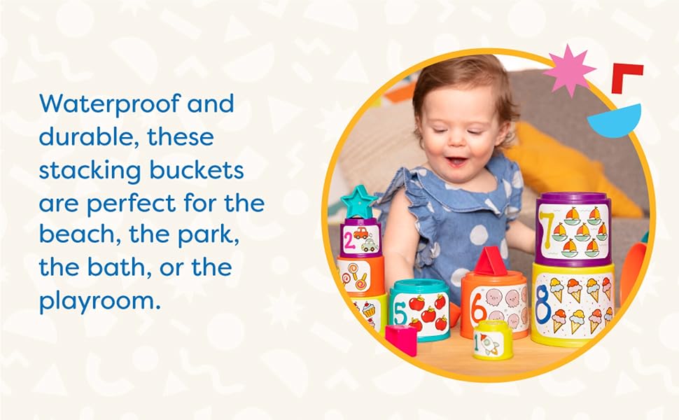 Battat Sort & Stack Educational Stacking Cups with Numbers and