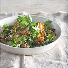 Barley salad with almonds, olives & pickled onions