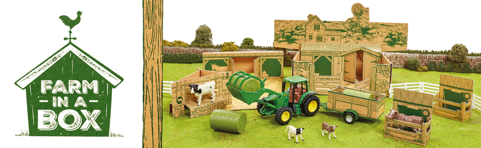Britains Farm In A Box Playset Tractor Farmyard build John Deere
