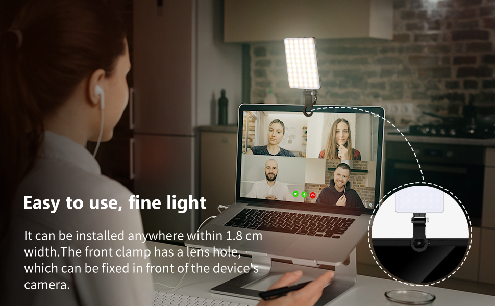 Neewer LED Video Conference Light Kit with Clip & Phone Holder for iPhone/Tablet/Laptop
