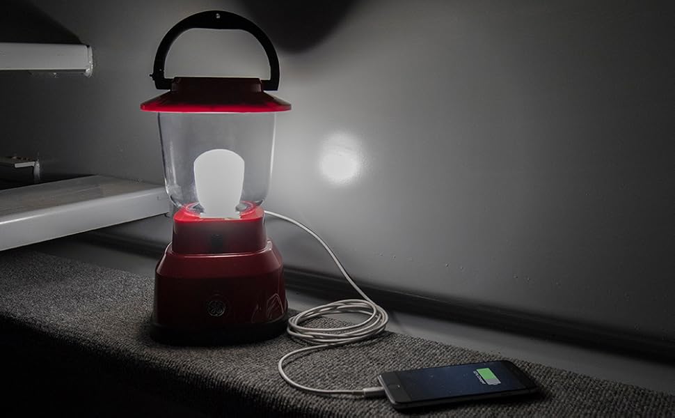 Enbrighten LED Camping Lantern, Battery Powered, USB Charging, 800