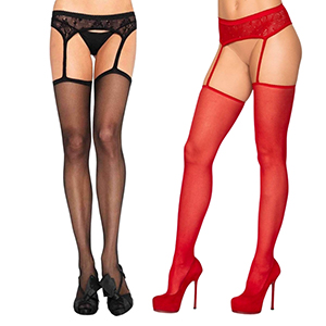thigh highs with attached garter