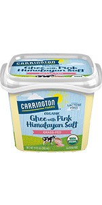 Carrington Farms Organic Ghee Clarified Butter with Pink Himalayan Salt