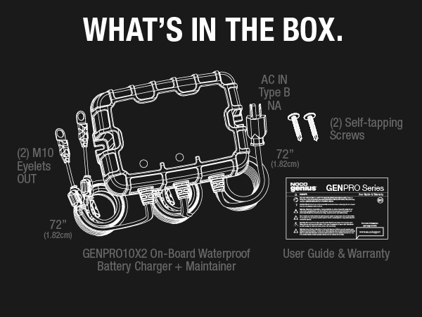 NOCO Genius GENPRO10X2, 2-Bank, 20A, Smart Marine Charger, 12V Onboard Battery Charger, Maintainer