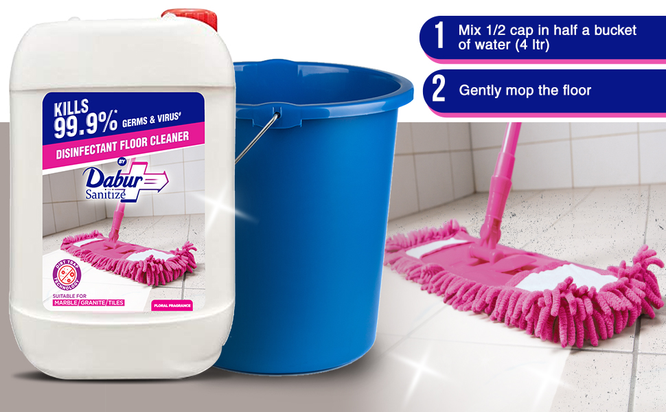 Dabur Sanitize Disinfectant Floor Cleaner with Dirt Trap Technology