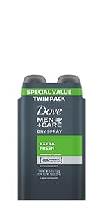 Dove Men+Care Extra Fresh Dry Spray Antiperspirant (2 Count)