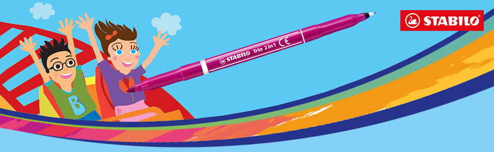 STABILO, Trio 2 in 1, Colouring pen, writing pen, school, pencil case, office, teacher, pupils