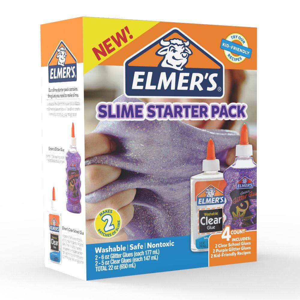 Elmer’s Glue Slime Starter Kit, Clear School Glue & Purple