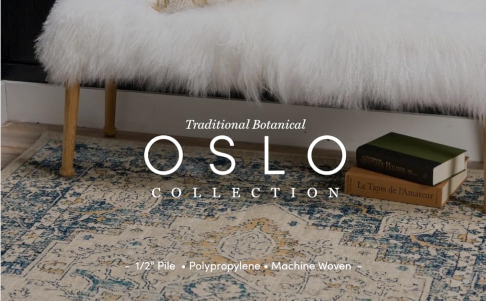 Unique Loom Oslo Collection Distressed Botanical Medallion Beige Area Rug (5' x 8