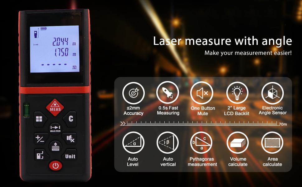Izom 40Mtr Laser Distance Meter (Black) Amazon.in Home Improvement