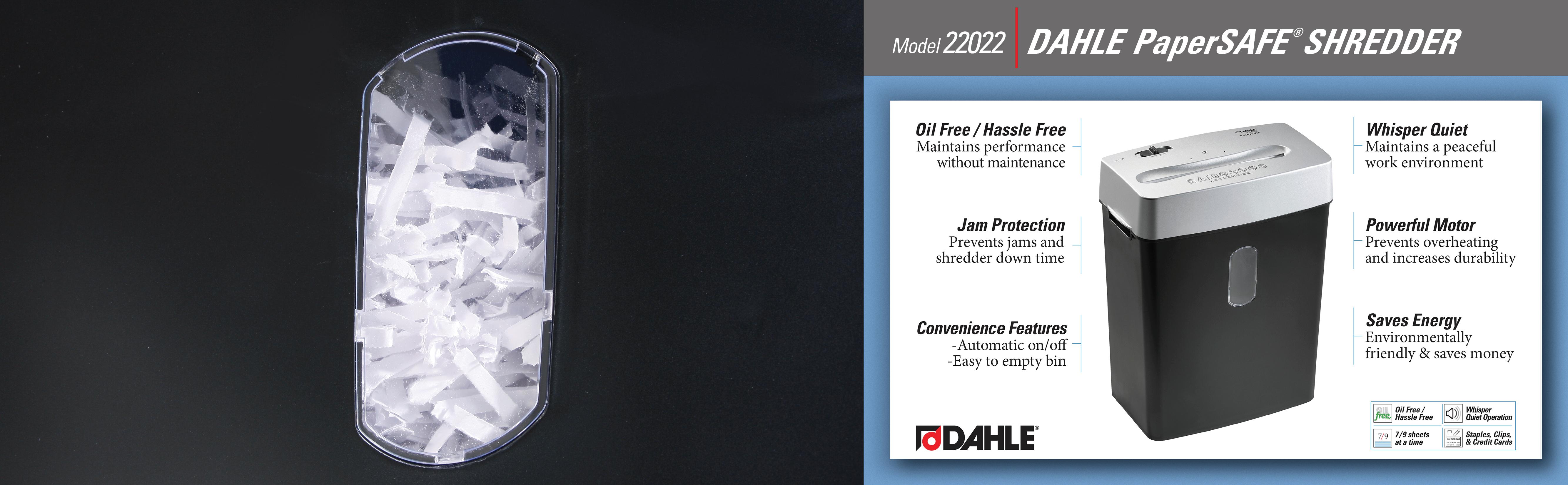 Dahle PaperSAFE 22022 Paper Shredder, Oil Free/Hassle Free