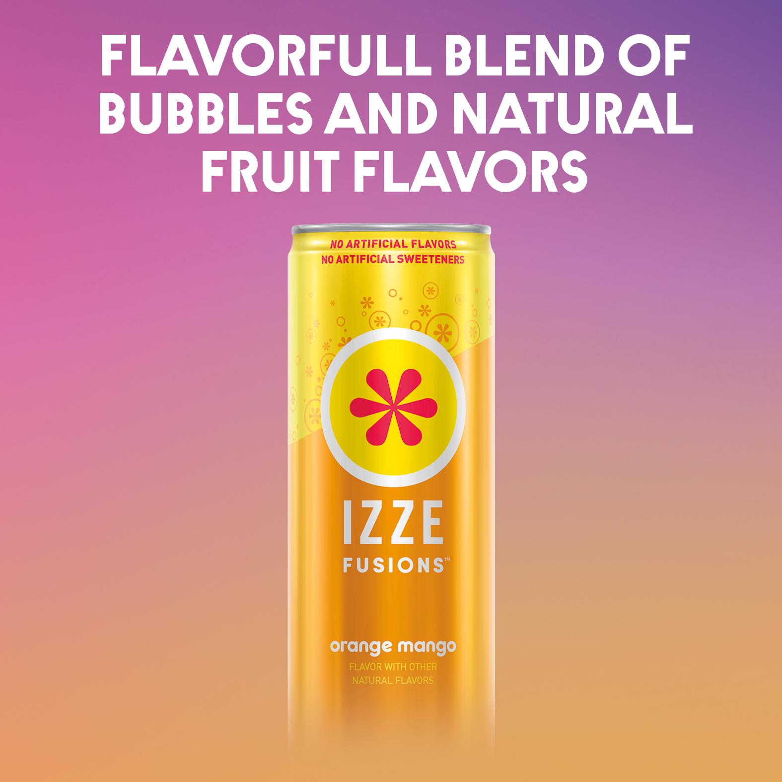 IZZE FUSIONS Sparkling Beverage, Orange Mango, 12 oz Cans, 8 Count Prime Pantry