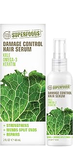 superfoods, damage control, kale serum, damaged hair