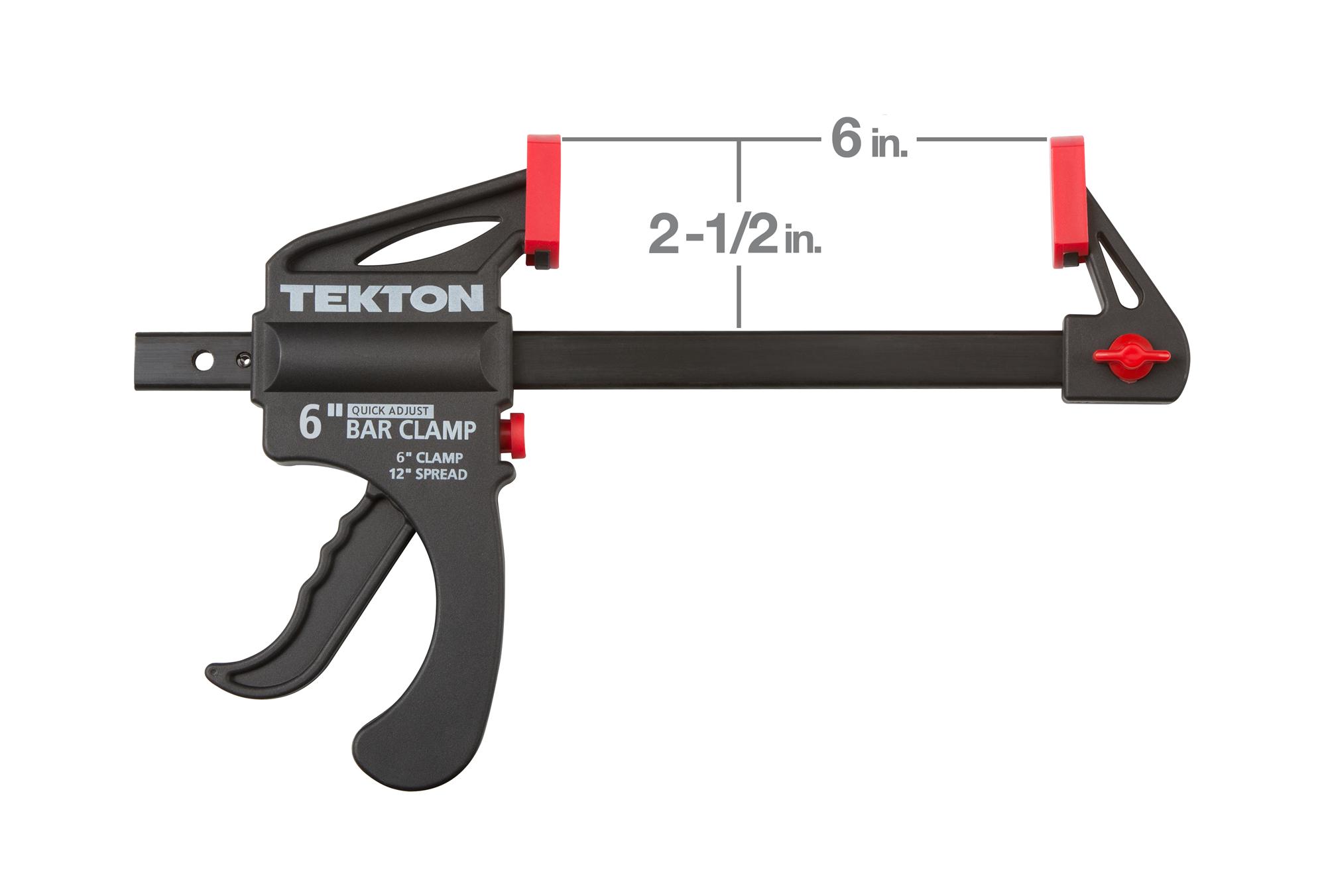 TEKTON 6Inch x 21/2Inch Ratchet Bar Clamp and 12Inch Spreader