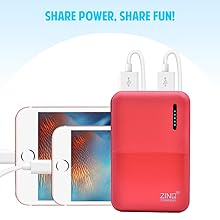 Zinq Technologies Z5KP 5000mAH Lithium Polymer Power Bank (Red)