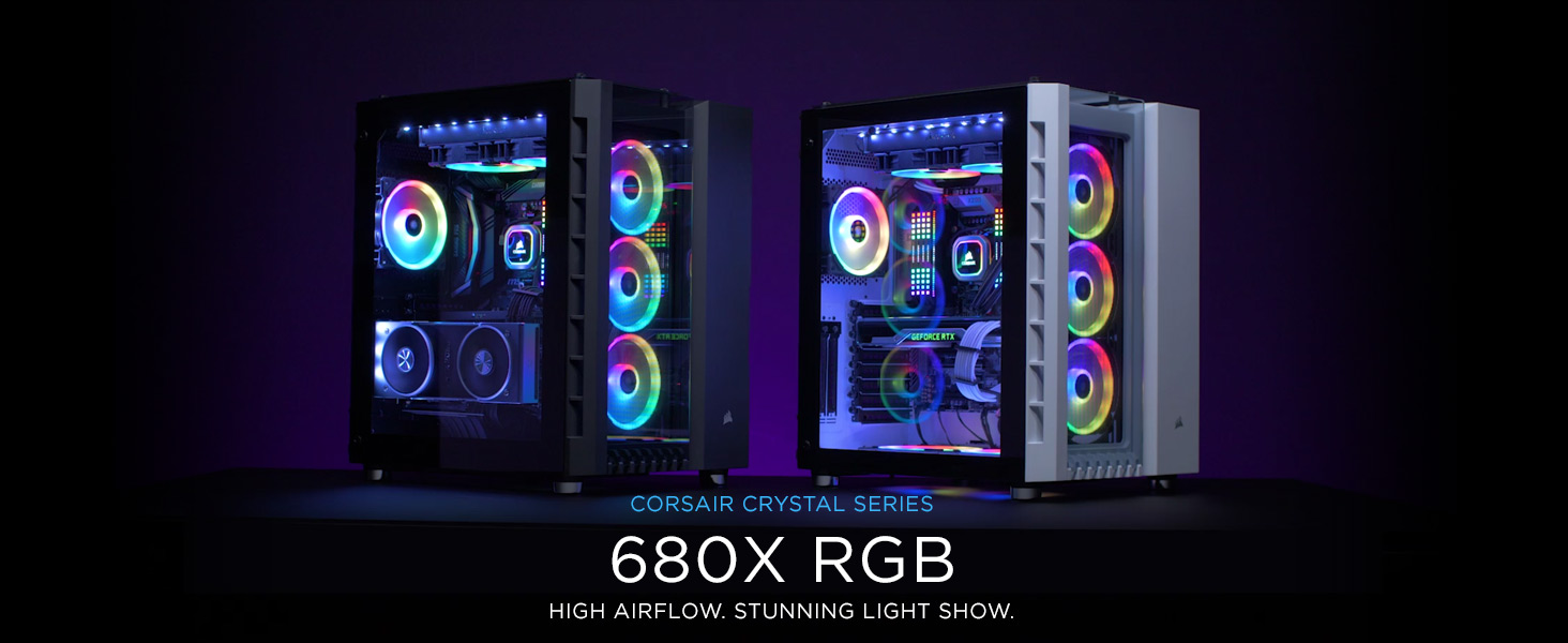 【新品】Corsair Crystal Series 680X RGB ブラック Corsair Crystal Series 680X RGB High Airflow Tempered Glass