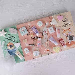 Adventskalender mit Pflegeartikeln und Accessoires