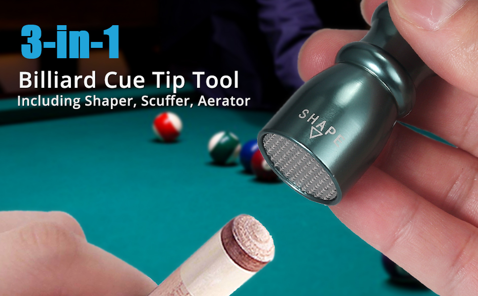AMTOVL 3 in 1 Snooker Pool Cue Tip Tool Billiard Cue Accessories Shaper