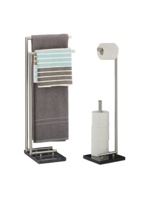 2 piezas Juego de baño (Pierre, toallero sin agujeros, papel ...