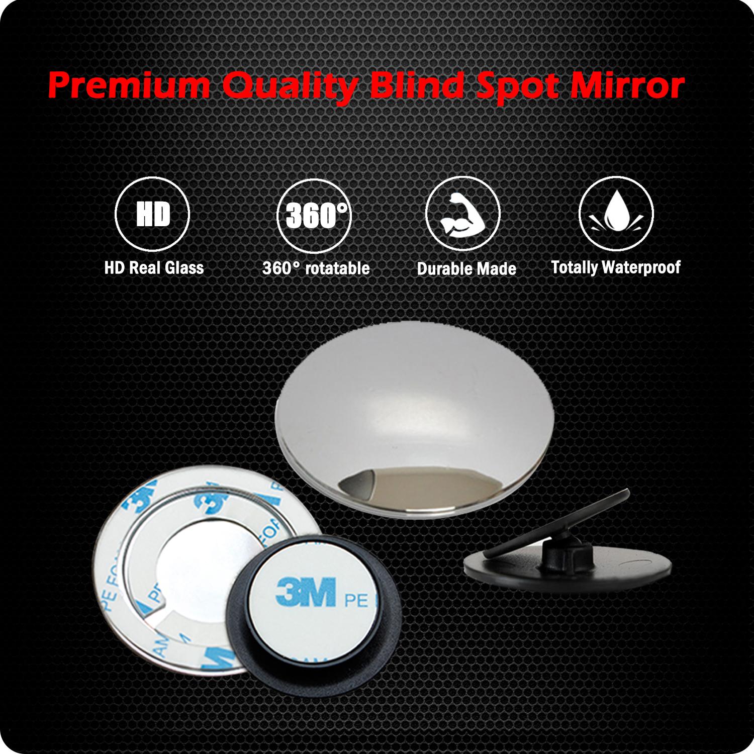 Ampper Upgrade 2" Blind Spot Mirrors, 360 Degree Rotate Sway Adjustabe