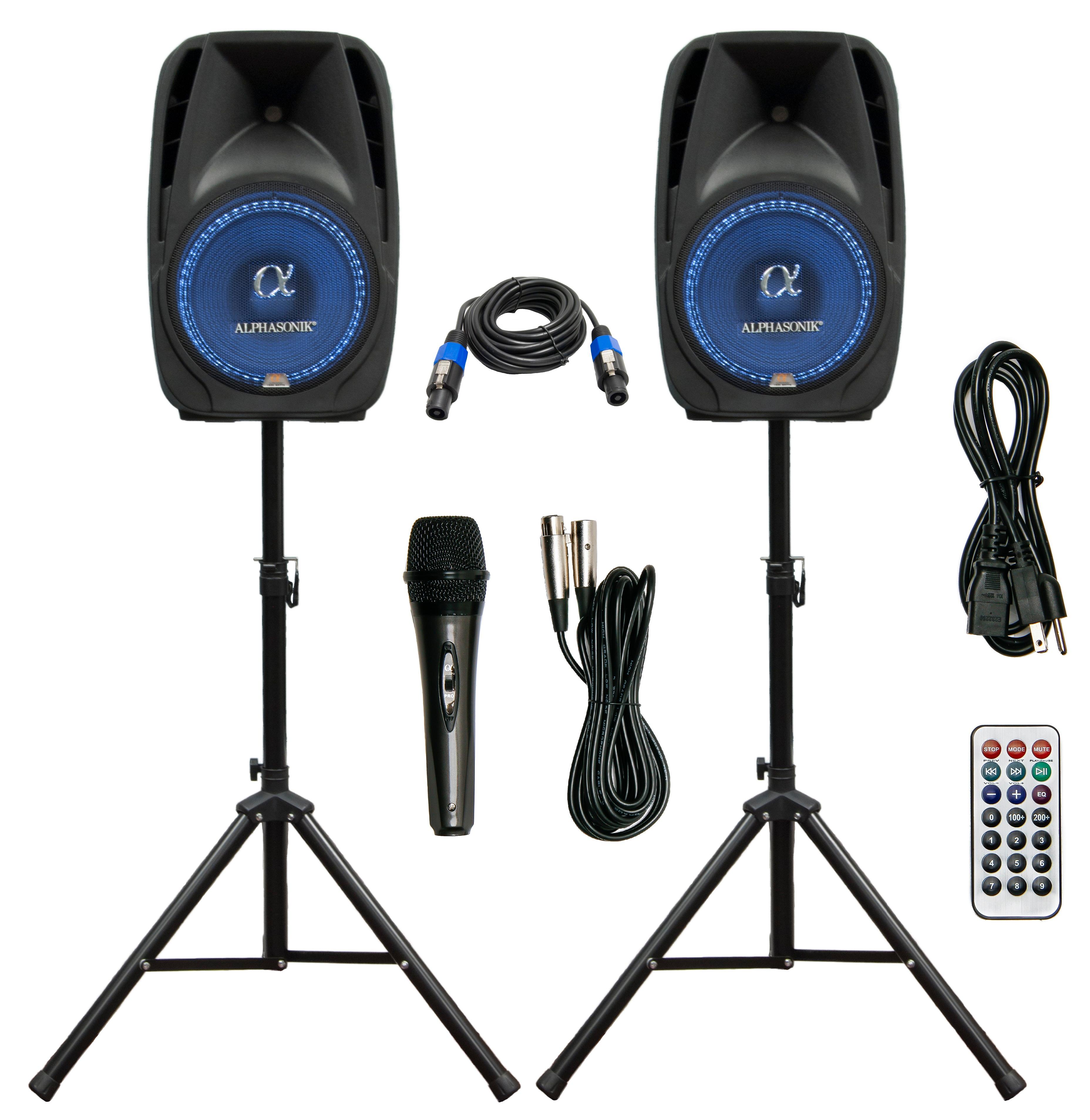 Pair Alphasonik Allinone 10" Powered 1000W PRO DJ