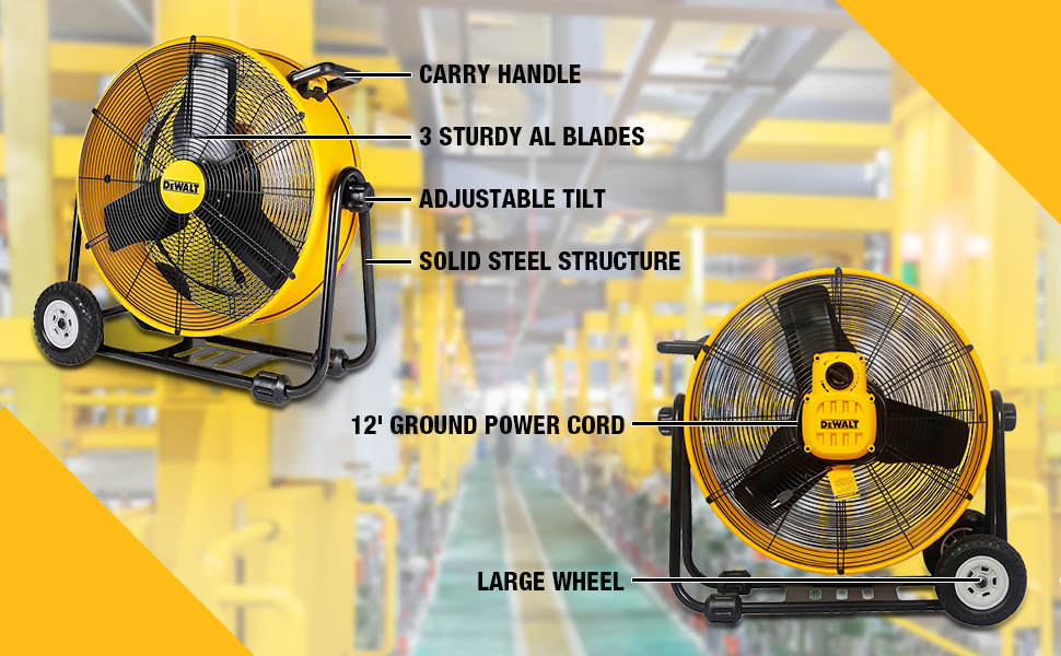 DEWALT DXF2490 Industrial de alta velocidad, tambor, piso, granero