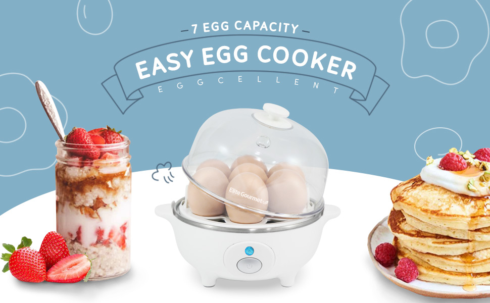 Elite Cuisine EGC007 MaxiMatic Egg Poacher & Egg Cooker with 7 Egg