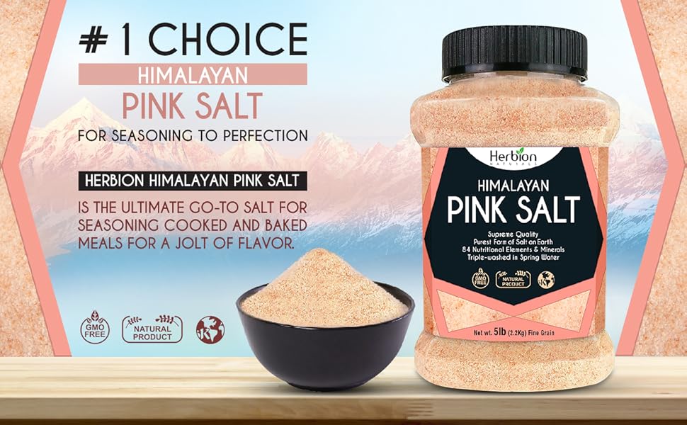 Pink salt, Rock salt, Herbion, Herbion Naturals, Himalayan salt, Herbion food category, gourmet