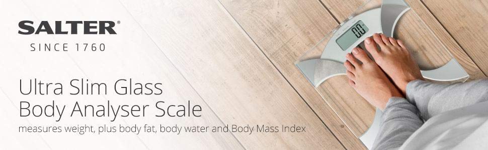 Salter Ultra Slim Analyser Bathroom Scales Glass White Pack Of 1 Amazon Ae