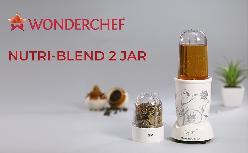 Buy Wonderchef NutriBlend 400 Watts Mixer Grinder with 2 Jars (White