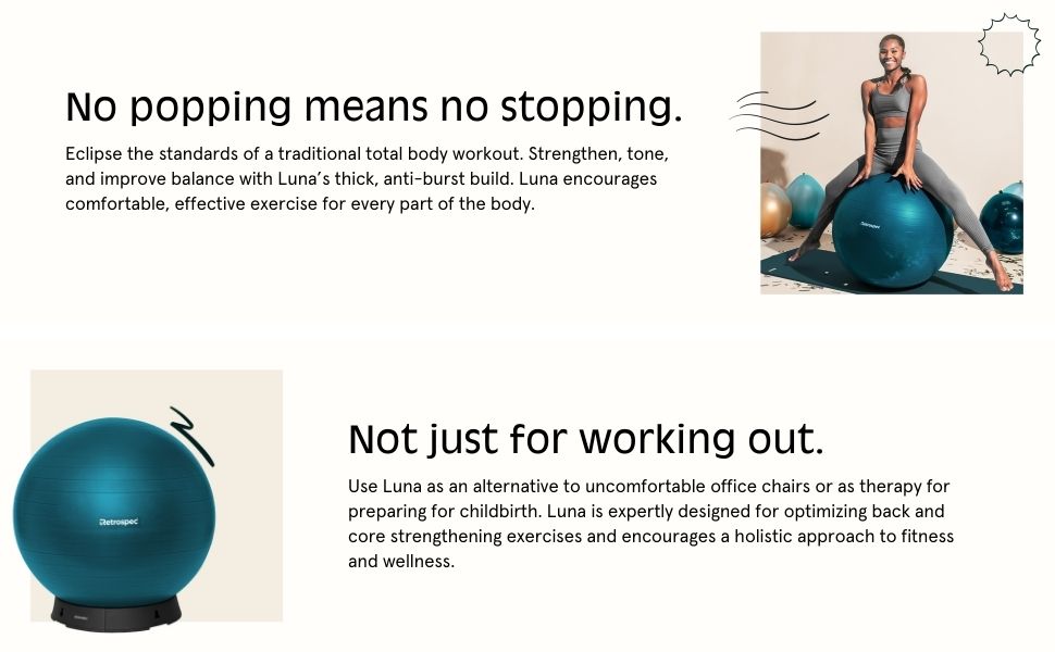 Retrospec Luna Exercise Ball Amazon.ca Sports & Outdoors