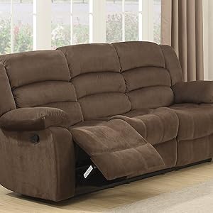 Bill Collection Modern Fabric Upholstered Living Room Reclining Loveseat 