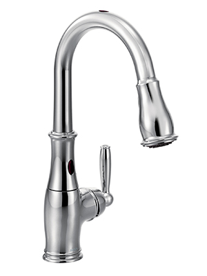 Moen 7185ESRS Brantford Motionsense Two-Sensor Touchless One-Handle High  Arc Pulldown Kitchen Faucet Featuring Reflex, Spot Resist Stainless
