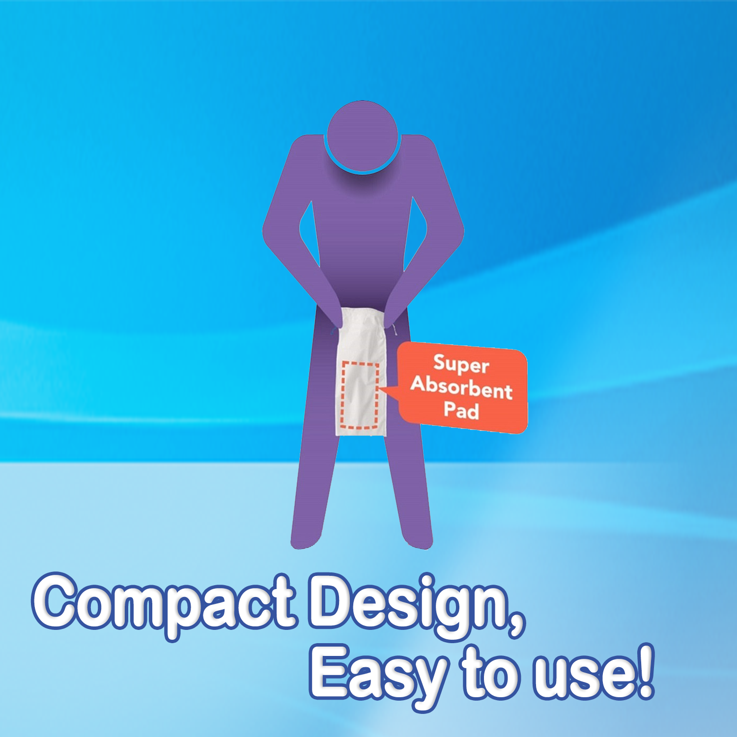 Carebag Medical Grade Male Urinal Bag with Super Absorbent