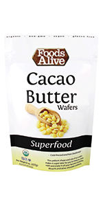 Foods Alive Cacao Butter Wafers - Organic, Non-GMO, Gluten-Free, Raw, Vegan, Kosher, Baked Goods