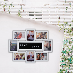 arpan Picture Frame Collage 12 Photos Collage Multiple Photos, Clear Glass Front, Wooden Black