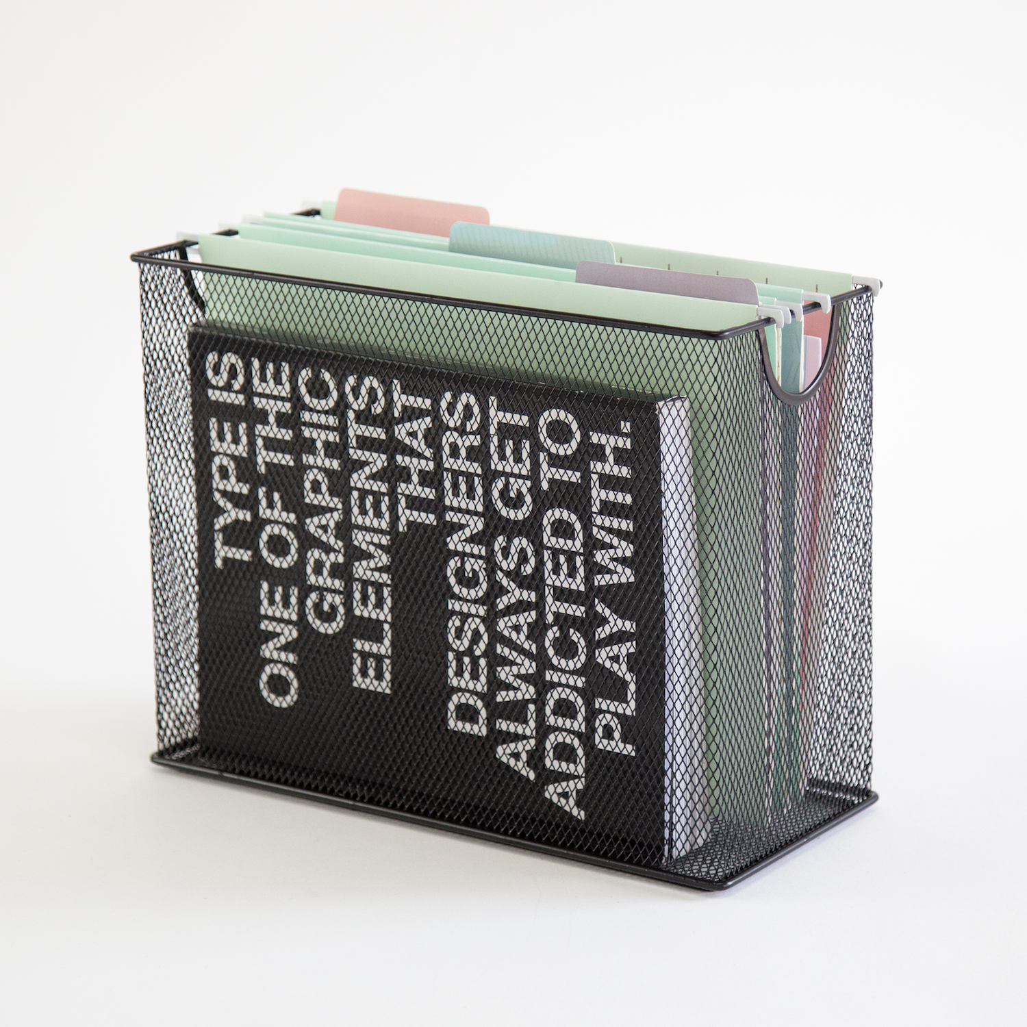 U Brands Mesh Steel Desktop Hanging File Holder, Letter