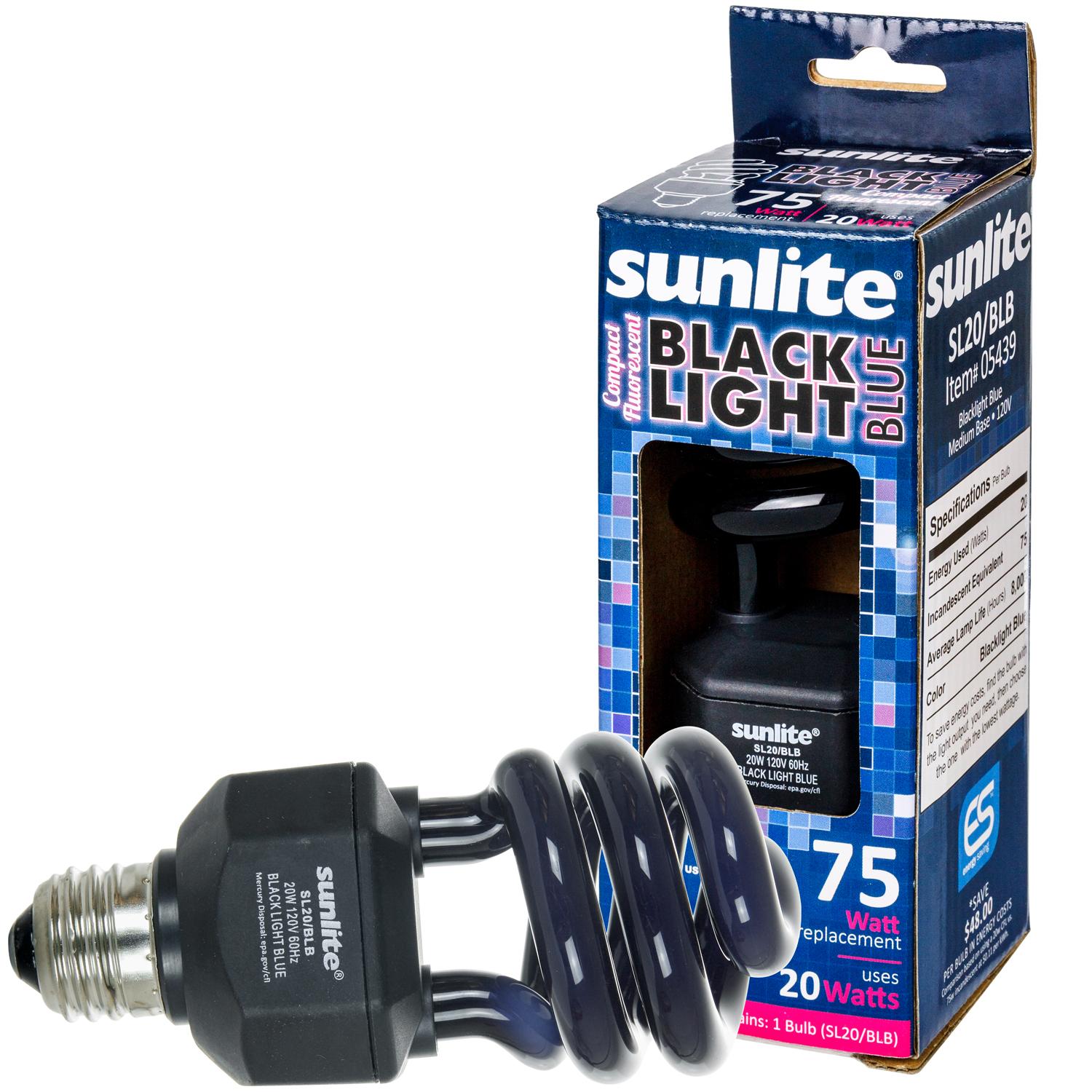 Sunlite SL20/BLB 20Watt Spiral Energy Saving CFL Light Bulb Medium