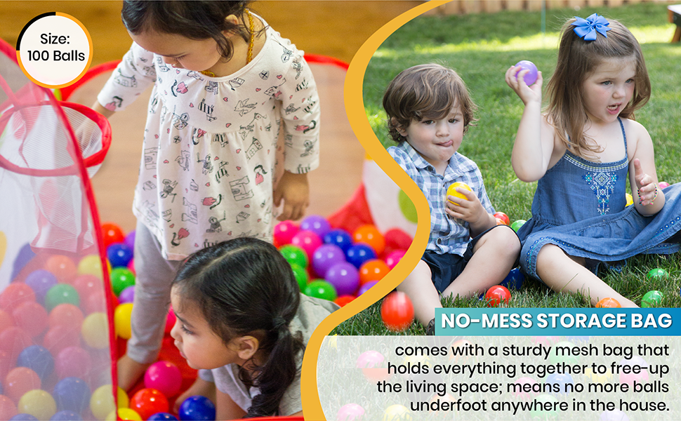 FoxPrint Soft Plastic Kids Play Balls Non Toxic, 100