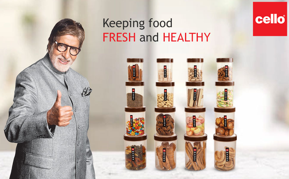 Buy CELLO Plastic Magna Container Set of 16 (500ml x 4, 750ml x4