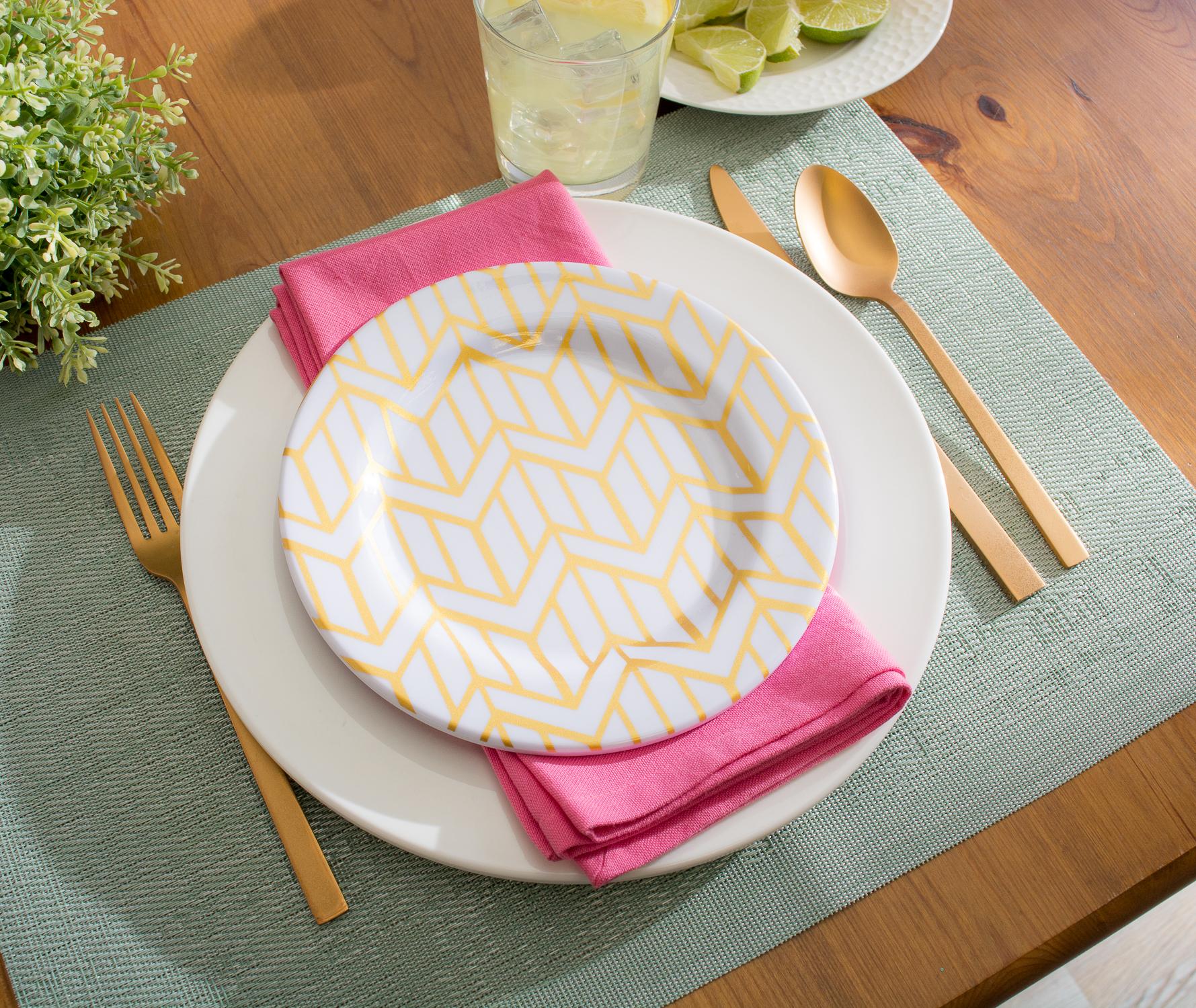 DII Round Woven Paper Placemat, Set of 6, Gold Perfect for Fall