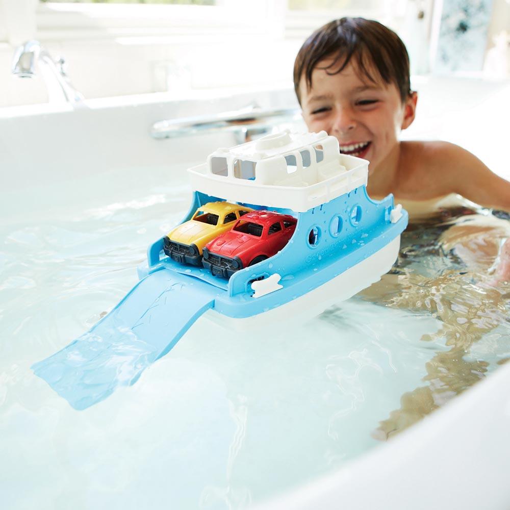 Green Toys Ferry Boat with Two Toy Cars Bath and Water Toys Amazon